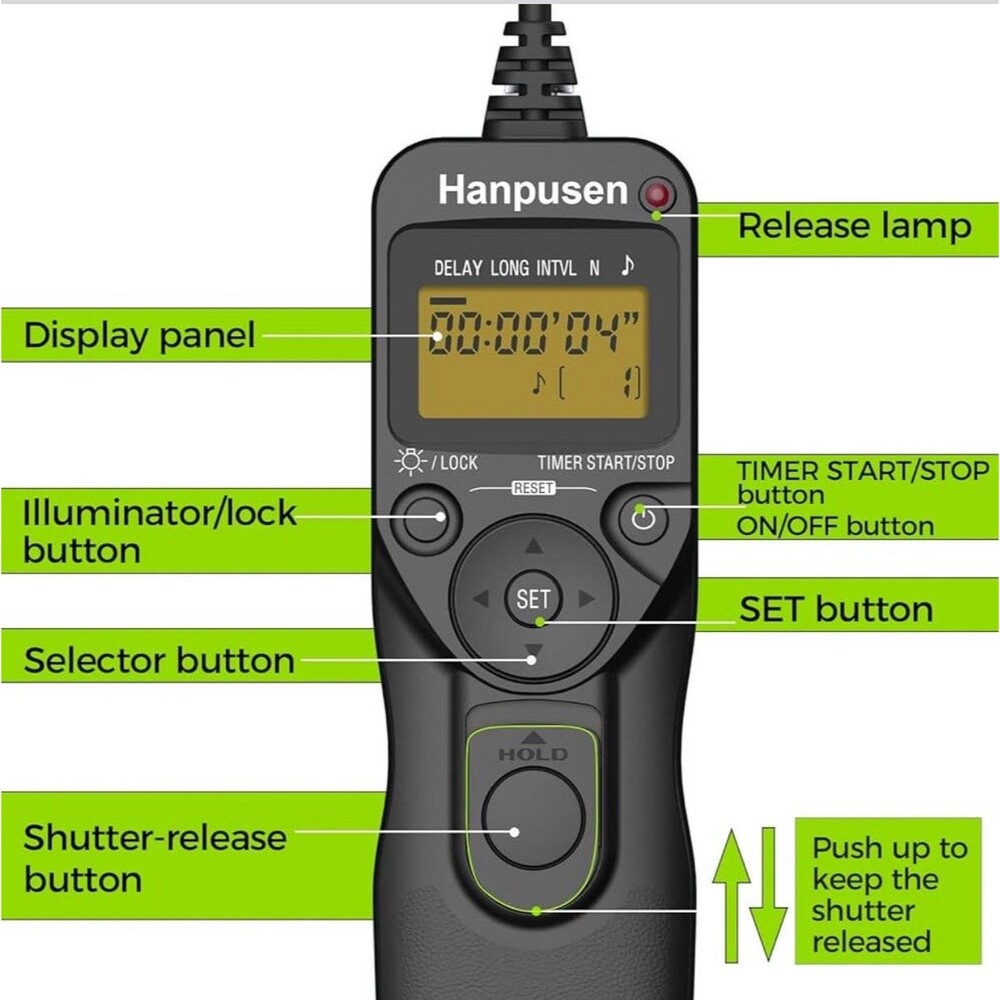 Hanpusen TR-90 Remote Switch With Digital Timer For Camera Shutter Use - Picture 7 of 8
